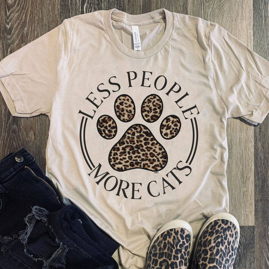 Less People More CATS Tee Top Shirt