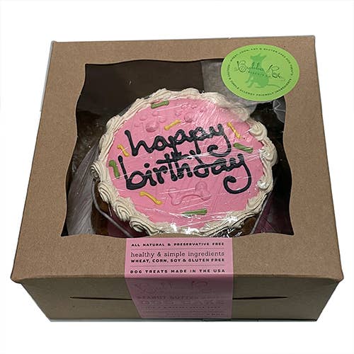 Pink Dog Birthday Cake (Shelf Stable)