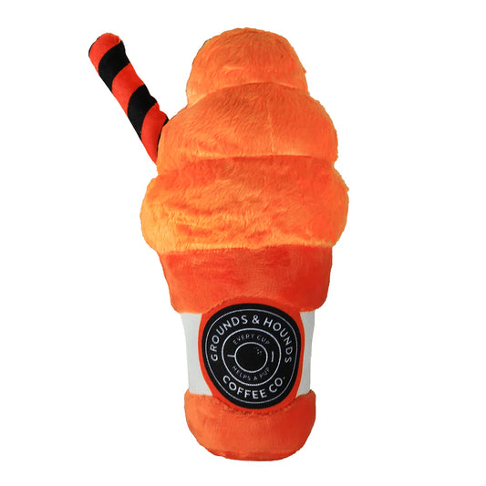 Pumpkin Spice Latte Plush Dog Toy 7"
